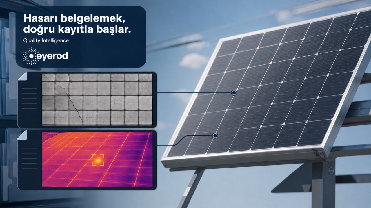 Güneş paneli ile eşleştirilmiş EL görüntüsü ve termal kayıt; garanti belgeleme dosyası